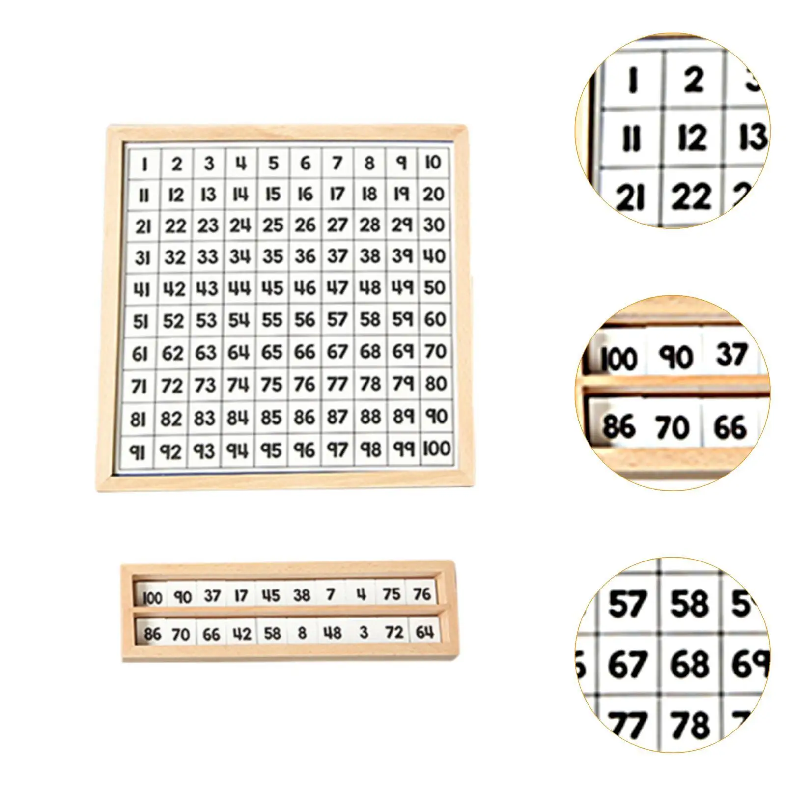 Wooden 1-100 Number Board Maths Games Montessori Toys Development Toys