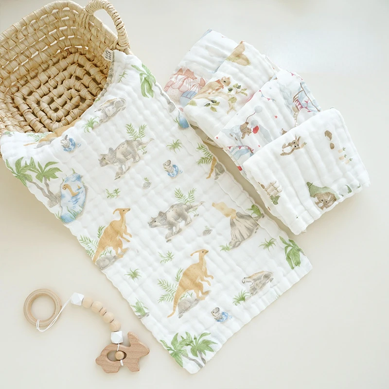Toalla facial de algodón para bebé de 25x50cm, paños para eructar de muselina suave de 6 capas para bebé, toalla para Saliva de mano para recién nacido, artículo de baño para niños - imagen 2