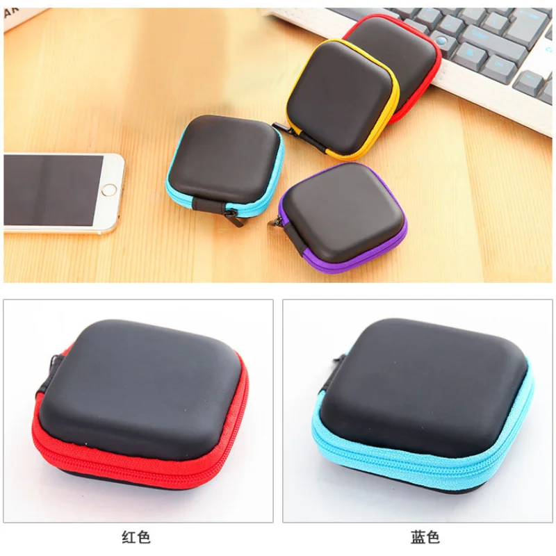 Minicaja cuadrada de EVA para auriculares, caja de almacenamiento compatible con Bluetooth, organizador de cables, novedad - imagen 4
