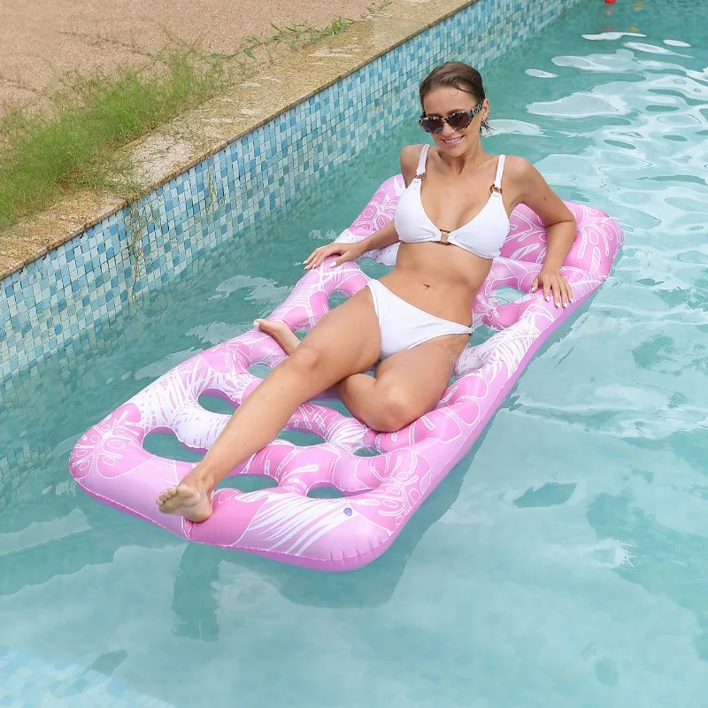 Cama inflable de lujo para piscina, juguete para fiesta de natación, ideal para relajarse en el agua, Ideal para piscina, playa, relajación, varios estilos - imagen 5