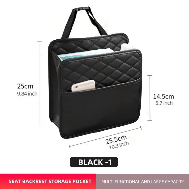 Bolsa colgante de almacenamiento para asiento trasero de coche, caja de almacenamiento multifuncional, bolsa de almacenamiento para respaldo de asiento de coche, suministros de decoración Interior de coche, 1 ud. - imagen 4