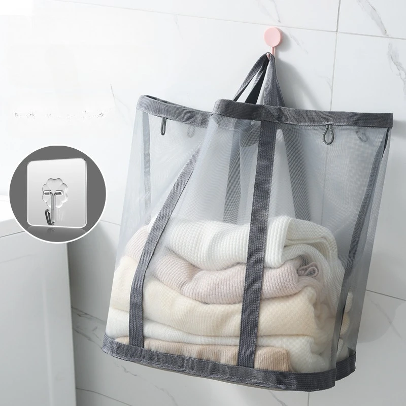 Cesta de malla para la colada – Organizador plegable y transpirable - imagen 5