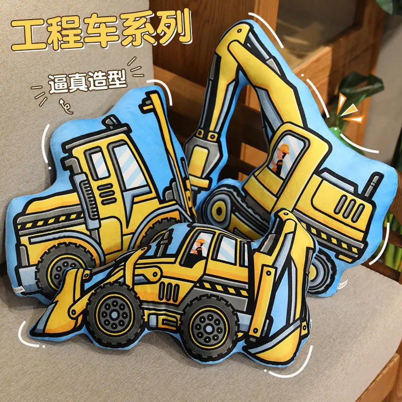 Peluche bulldozer excavadora – Juguete construcción suave para niños - imagen 4