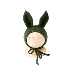 Atrezzo para fotografía de bebés: sombrero con orejas de conejo
