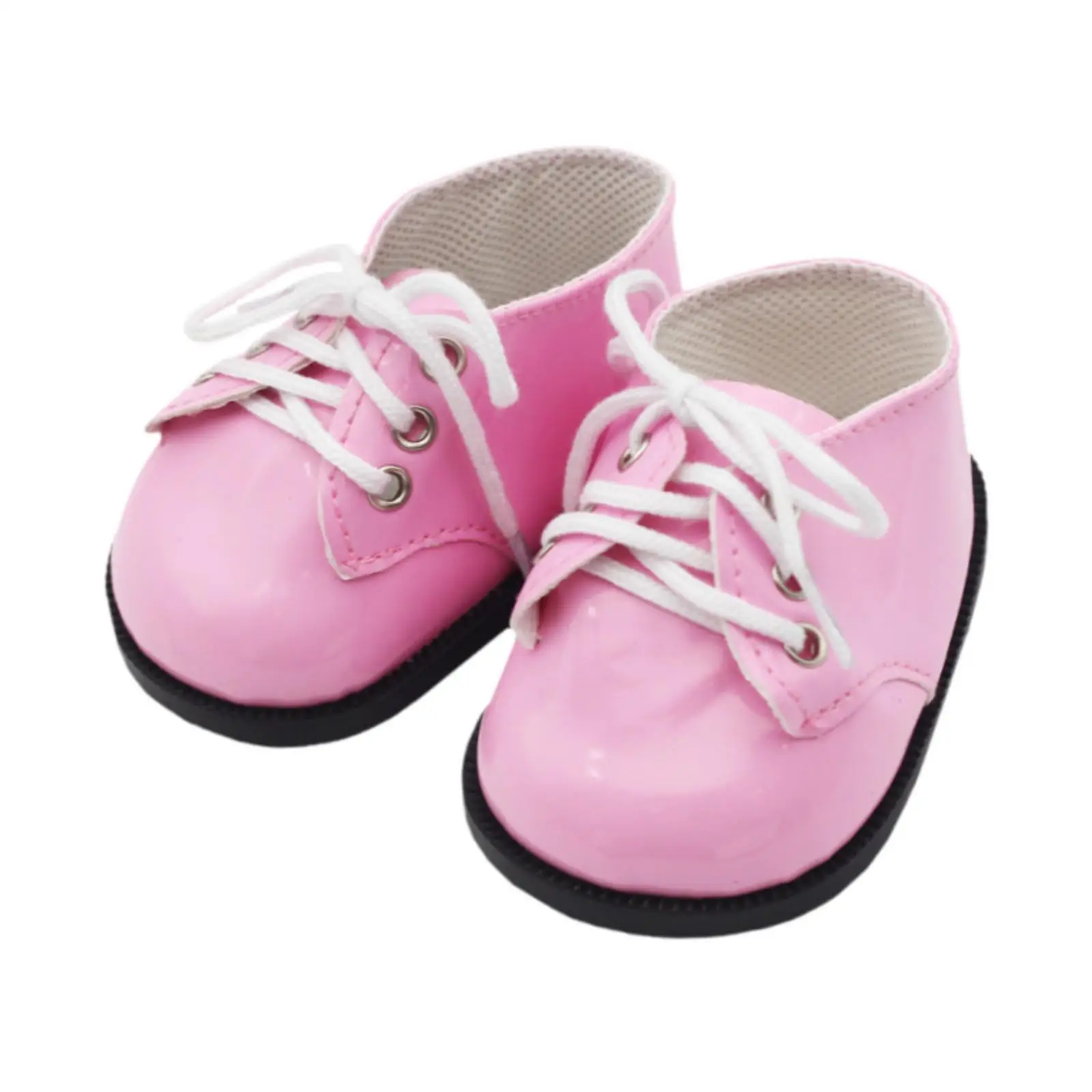 Plush Doll PU Leather Shoes Flats Shoes Fashion DIY Clothing Costumes Educational Lace up Shoes Casual Shoes for 14.96'' Doll