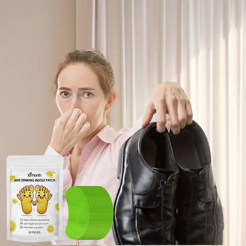 Parche eliminador de olores para zapatos, parches de plantilla, ambientador de zapatos, 20 Uds., eliminador de olores de zapatos, desodorante para zapatillas de deporte de larga duración - imagen 2