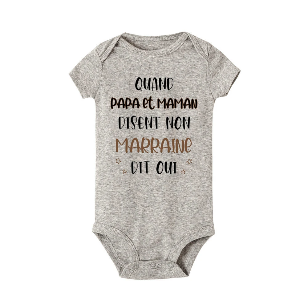 Si mi papá y mamá no dice madrina dice Sí, mono estampado para bebé, mono divertido de manga corta para recién nacido, ropa para niños y niñas - imagen 4