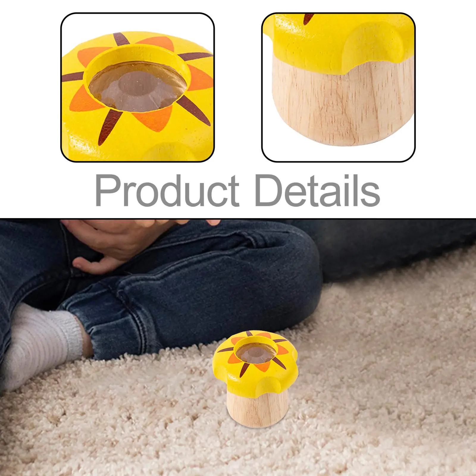 Wooden Kaleidoscope Educational Mushroom Shape, Development Wooden Toys Kids