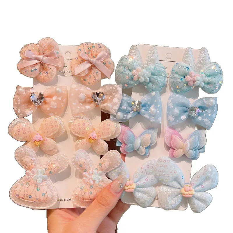 Clips laterales con lazo para bebé - Horquillas mariposa para niñas - imagen 5