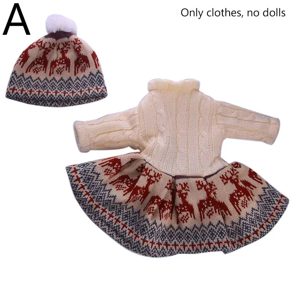 Invierno nuevo estilo suéter vestido + sombrero ropa moda Warm18 pulgadas juguetes trajes para 43-46 Reborn S Navidad Gif M7x8 - imagen 5