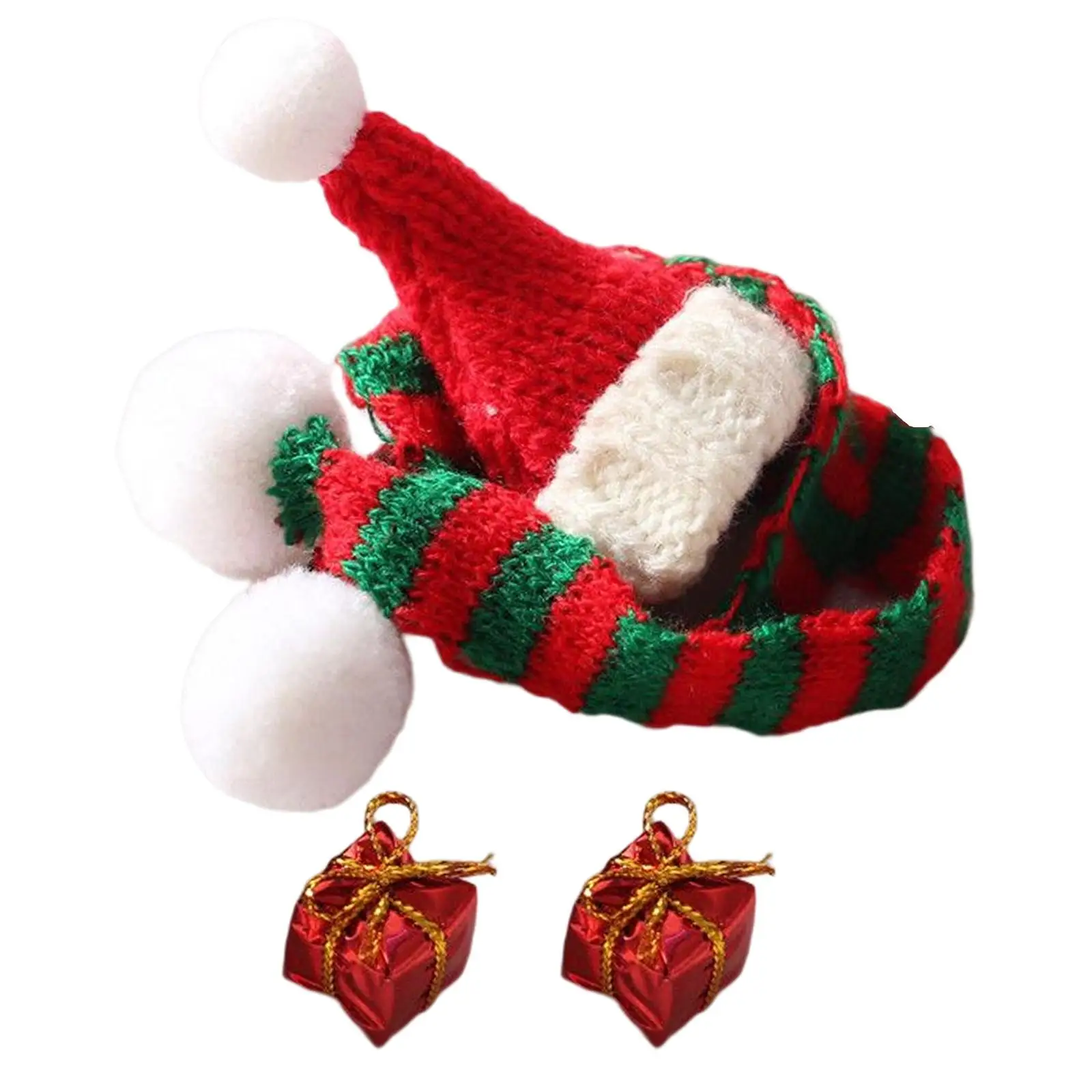 2-6pack Mini Dolls Accessories Christmas Scarf Set DIY Accessories for 1:12