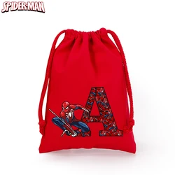 Marvels SpiderMans, bolsa de regalo de Navidad para niños y niñas, bolsas con cordón, bolsas de almacenamiento de dibujos animados de Anime, bolso de mano, regalos bonitos de moda