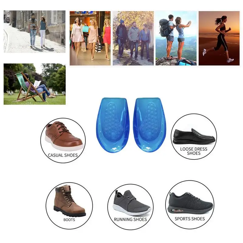 Plantillas ortopédicas, 1 par, corrección de piernas, almohadilla para el talón, almohadillas para el talón, almohadilla para el talón de silicona, cómodas inserciones para el talón, corrección de la copa del talón - imagen 4