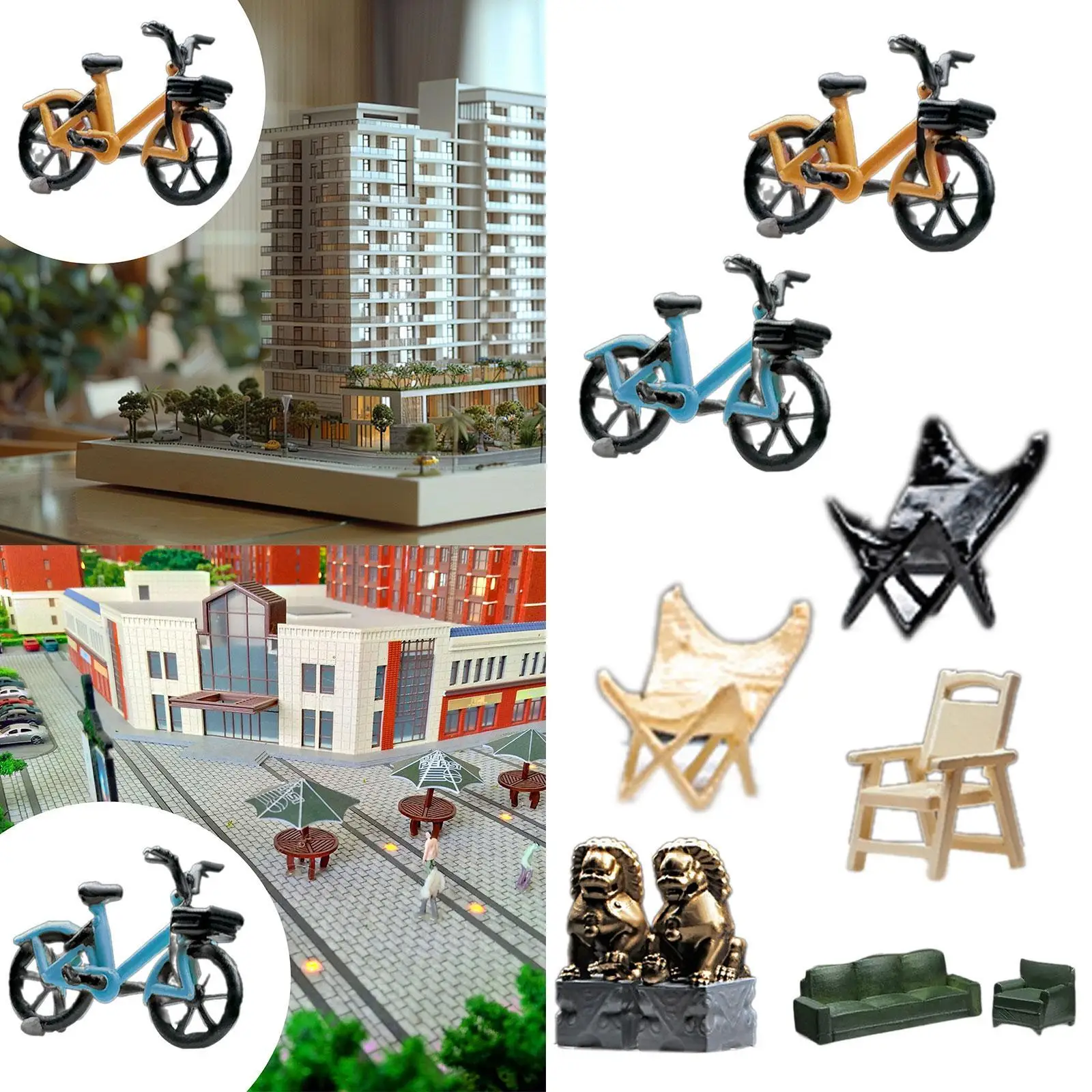 Escenas en miniatura, modelo pequeño, paisaje realista, coleccionables, utilería para fotos, paisaje pintado, adorno para exteriores, Dioramas, 1/64 - imagen 3