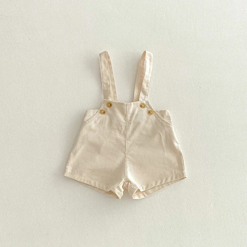 Mono de pana estilo vintage para bebé con cintura elástica - imagen 3