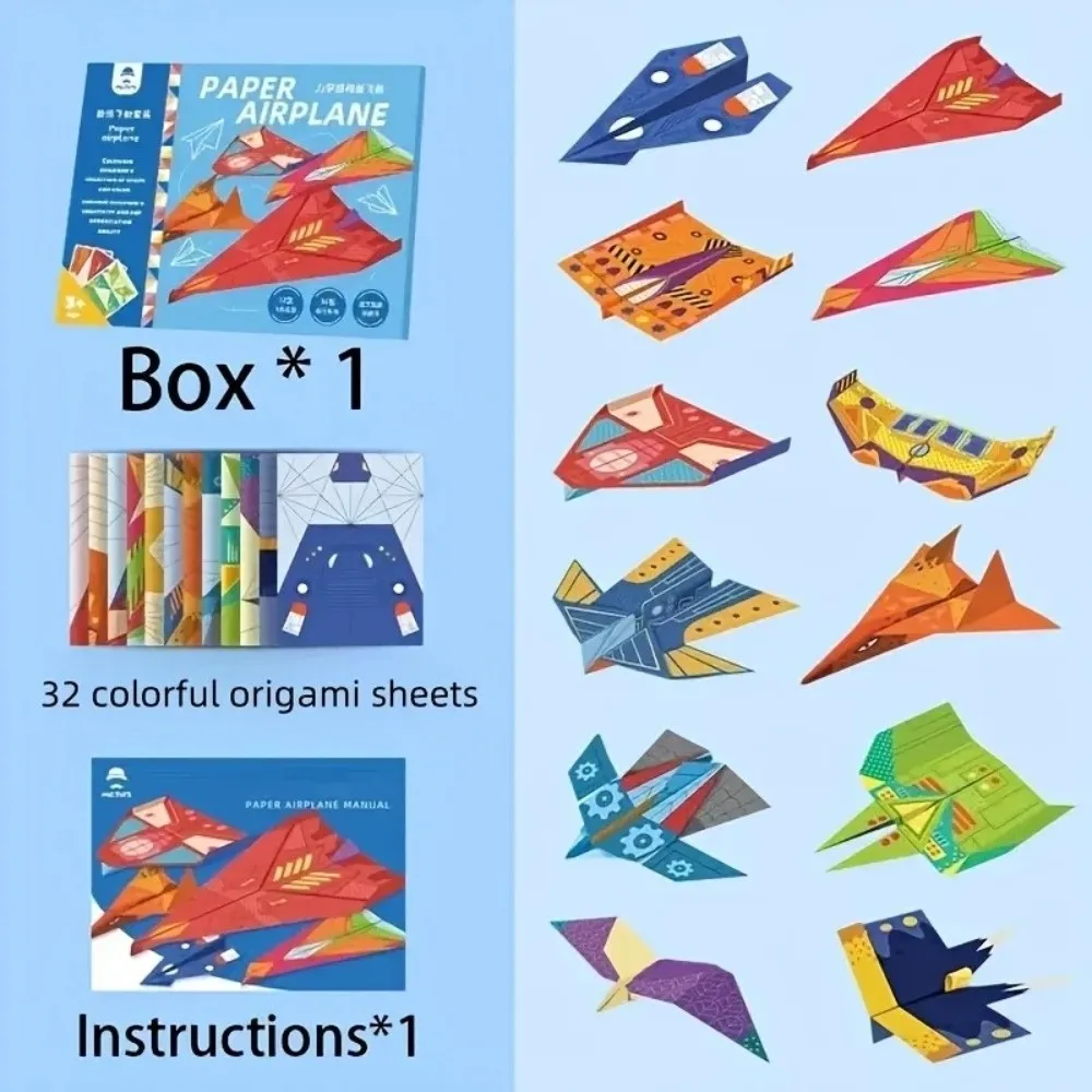 36 hojas de origami 3D ​   Juego de origami de avión de papel 12 modelos ​ Papeles de colores ​   Kit de ciencia STEM Kit de artesanía hecho a mano - imagen 5