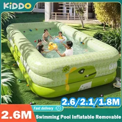 Piscina inflable de 2,6/2,1/1,8 M, piscinas familiares grandes para adultos, piscinas para bebés, bañera extraíble, cabañas de juguete para interiores y exteriores