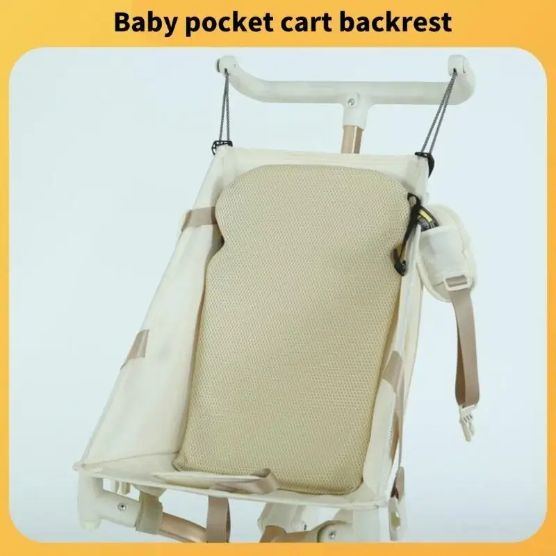 D7YD-carrito bebé con soporte para espalda, carrito bolsillo para niños pequeños, almohadilla del Panel trasero para - imagen 2