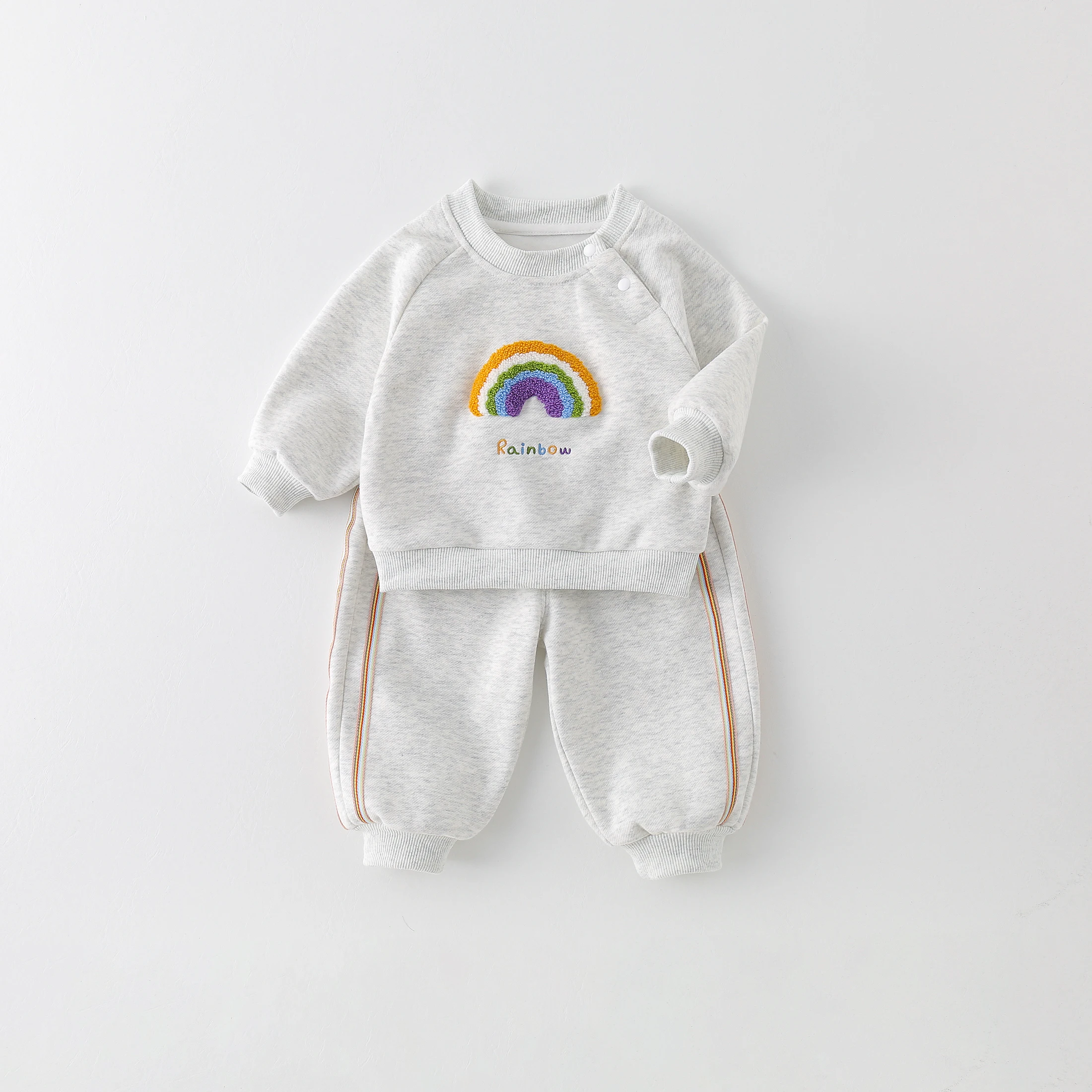 Conjunto bebé sudadera capucha y pantalón arcoíris bordado 9m-3Y - imagen 5