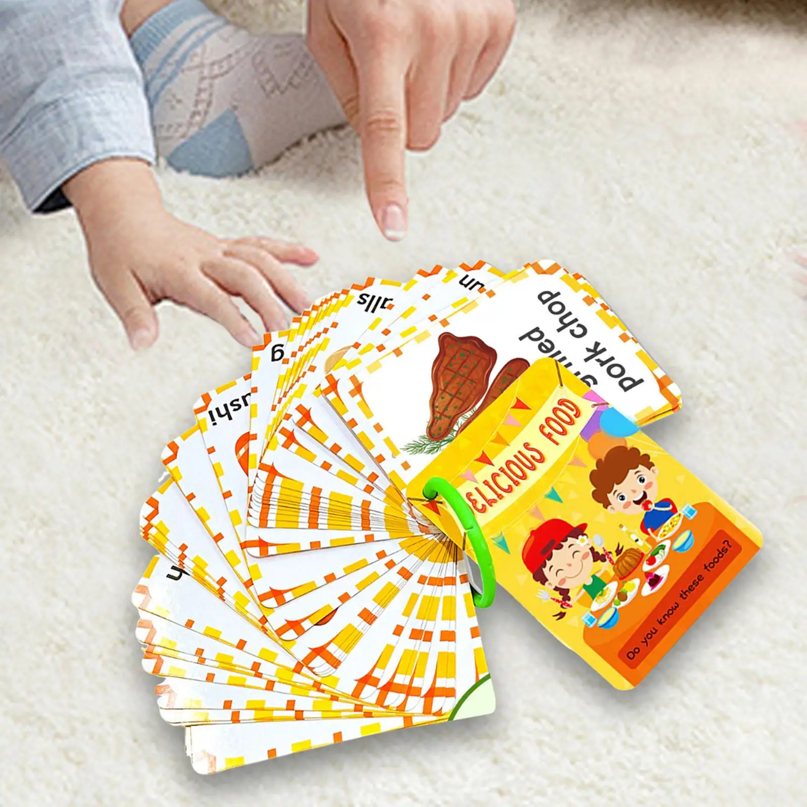 Food Flash Cards Double Sided Toddler Flash Cards for Activity Classroom