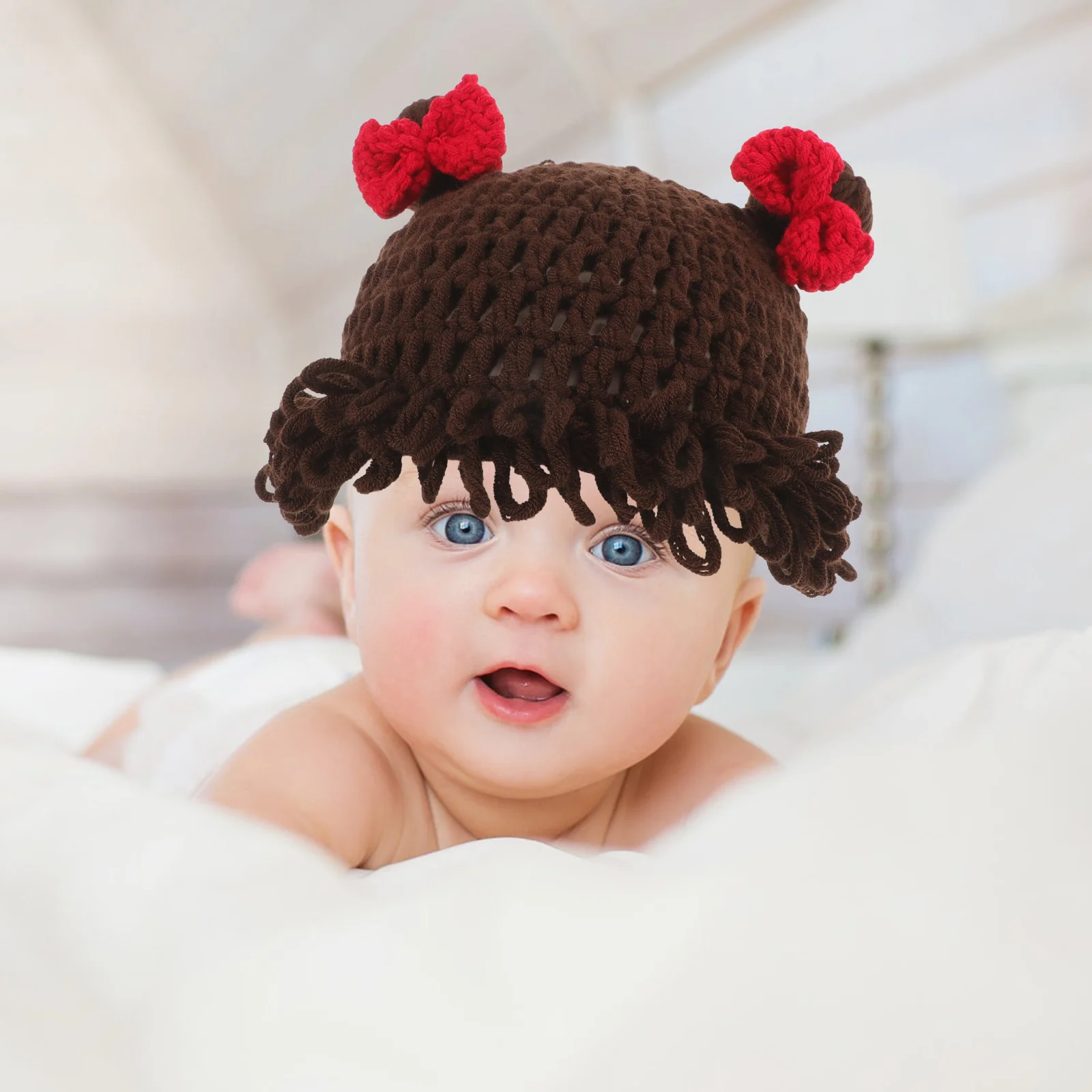 Gorro para niños, gorro de invierno cálido tejido para bebé, hilo suave y transpirable, gorros para recién nacidos con borde elástico para niña - imagen 4