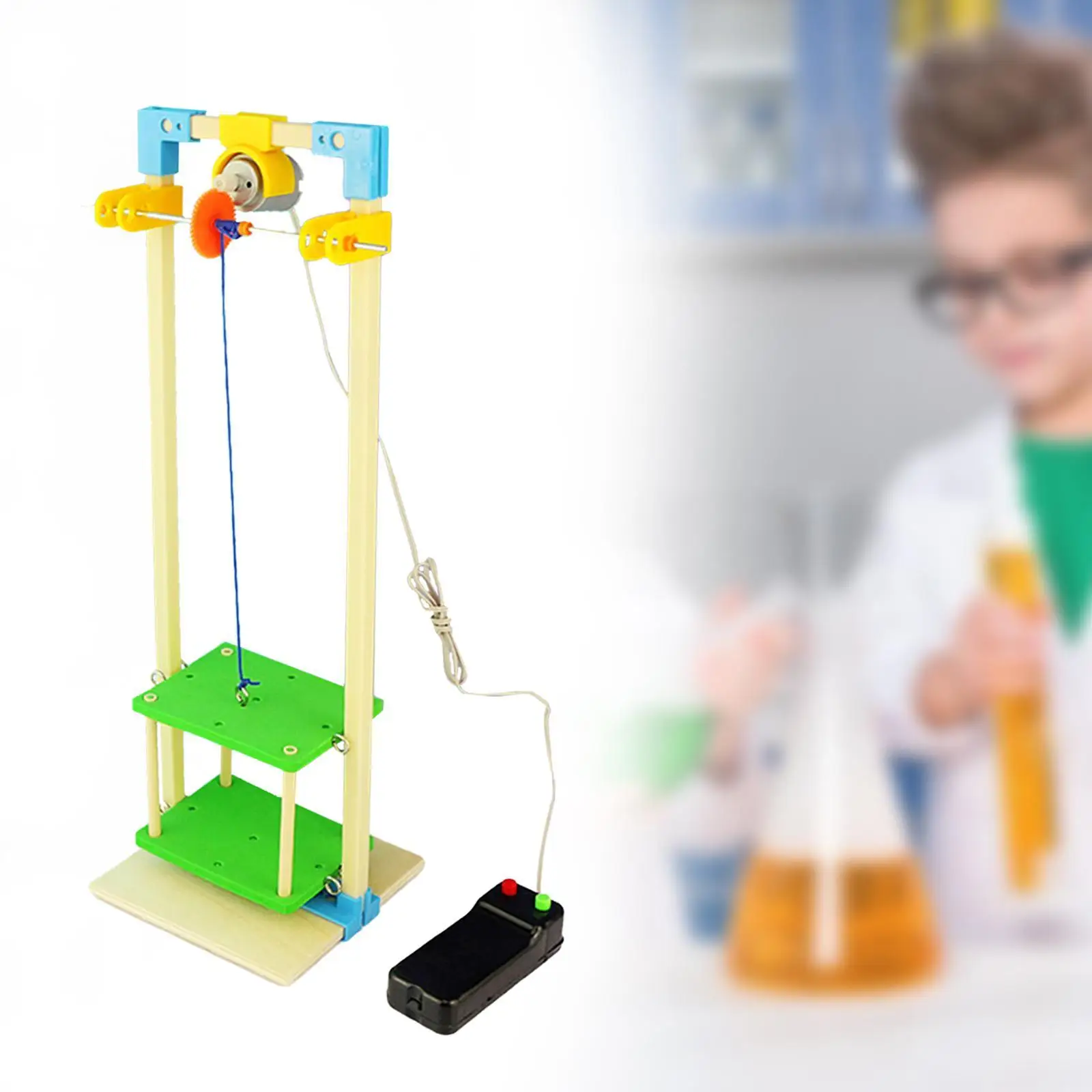 Remote Control Elevator Toy DIY Teaching Aids Educational Assembly Toy Model