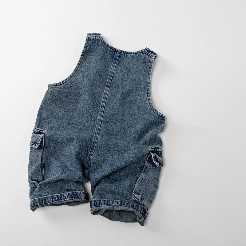 MILANCEL nuevo otoño niños general 1-6T Color sólido Bolsillo grande niñas Jeans versión coreana suelta niños Denim pantalones azules - imagen 3