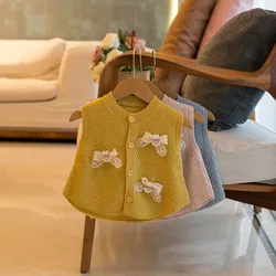 Chaleco de punto con lazo para niña MILANCEL
