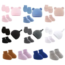 Conjunto bebé unisex gorro guantes calcetines de algodón 0-6 meses