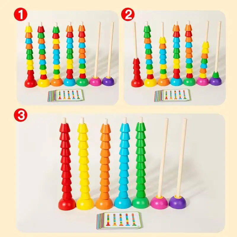 Juguete Montessori de madera para aprender matemáticas básicas - imagen 2