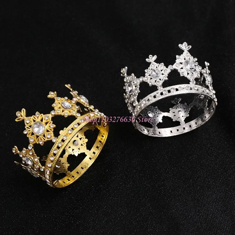 R6FD Baby Crystal For Rinestone Crown Mini Wedding Headband Princess Girls Decoración fiestas cumpleaños Accesorios - imagen 5