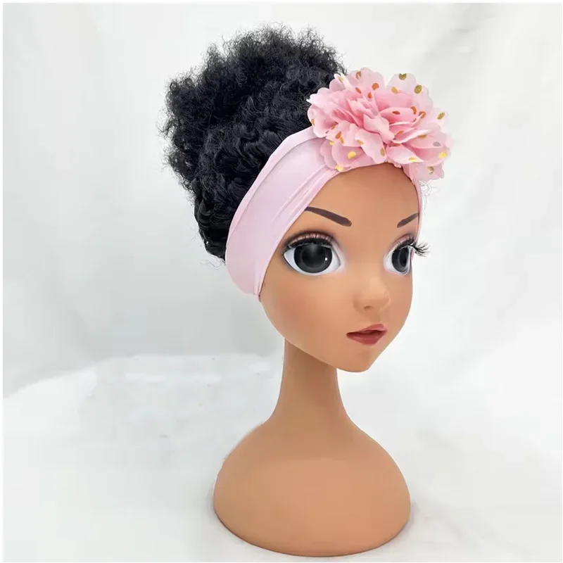 Peluca infantil con diadema para niñas - Afro sin encaje frontal - imagen 2