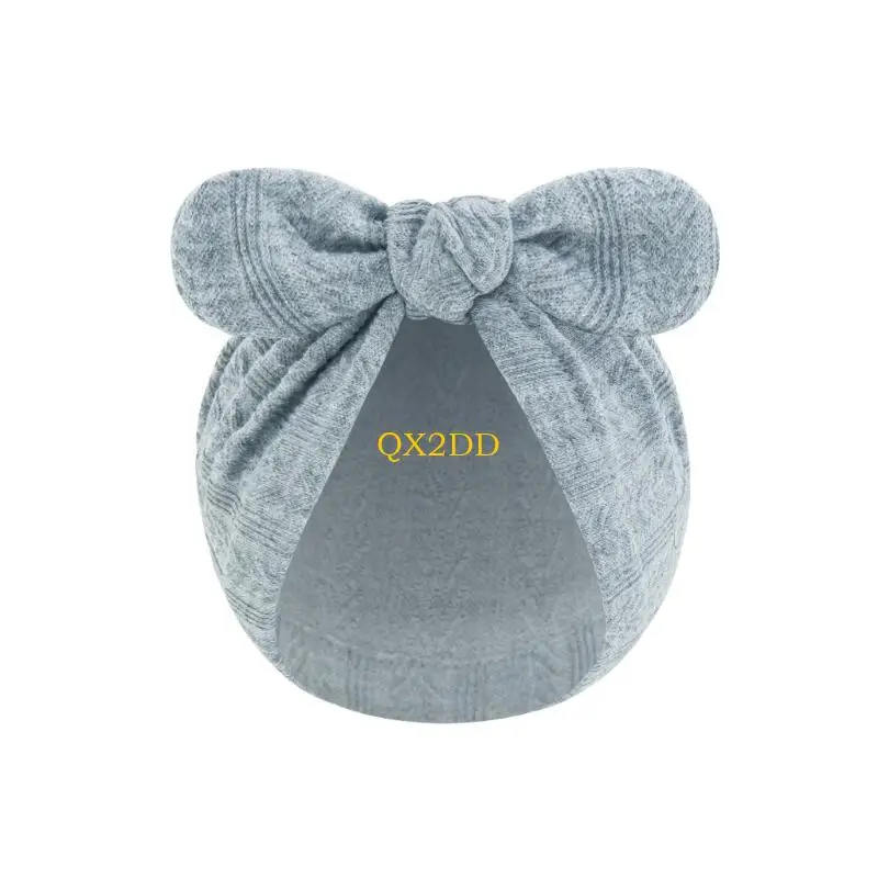 QX2D Gorro algodón Suave para bebé Gorro con Lazo Gorro elástico para recién Nacidos 0-6 Meses - imagen 5