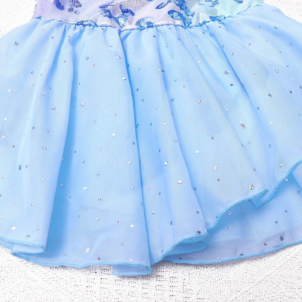 Maillot de ballet con falda para niñas – Estampado leopardo y volantes - imagen 4
