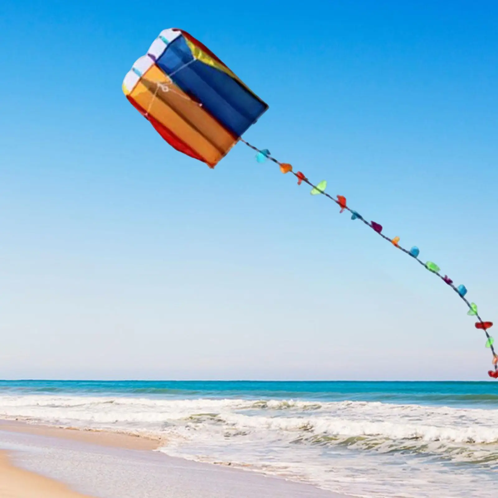 Small Rainbow Soft Kite Portable Flying Toy for Beach Park Backyard Adults