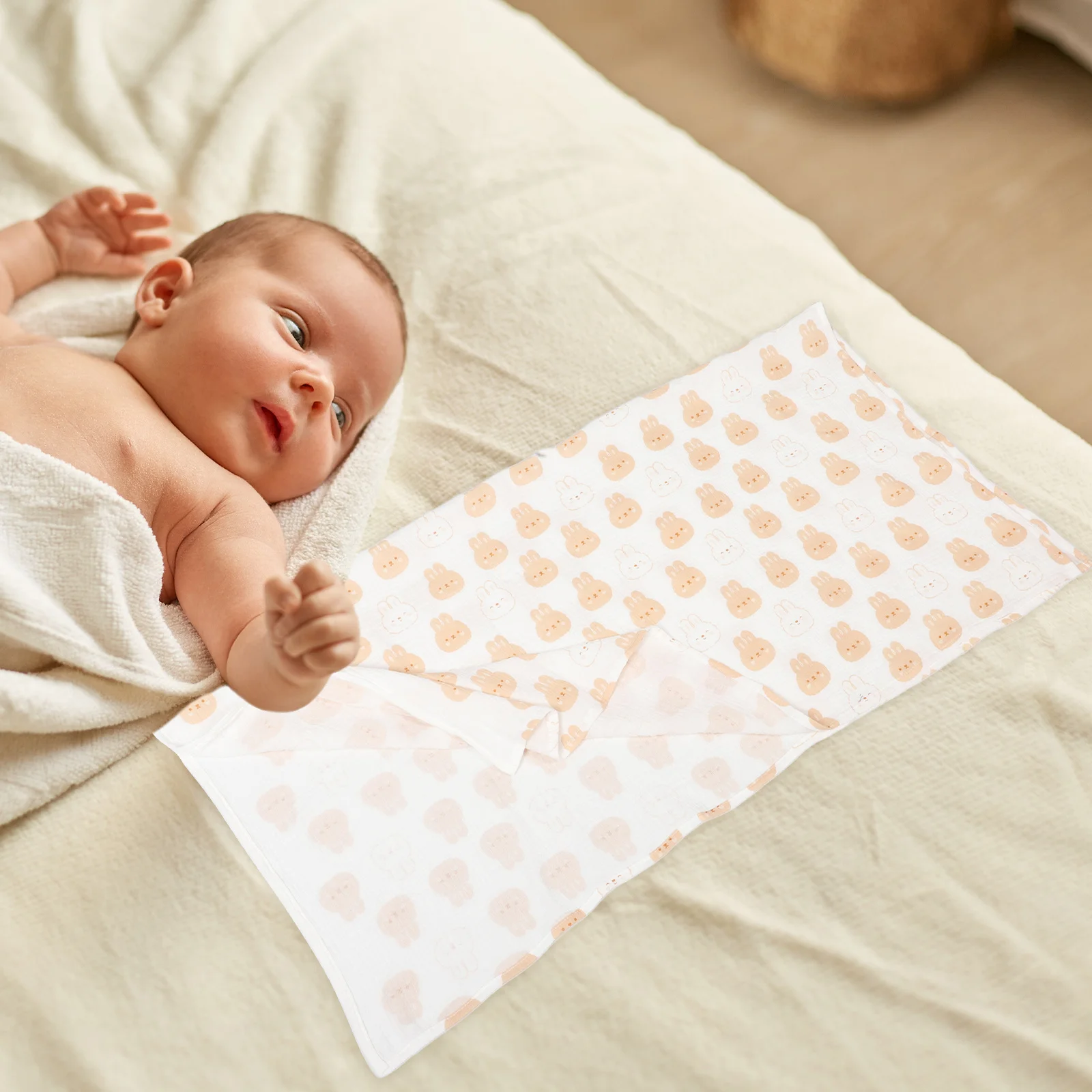 Manta envolvente para bebé, toallas para bebé recién nacido, manta receptora de algodón de doble capa para niñas y niños, funda de lactancia - imagen 5