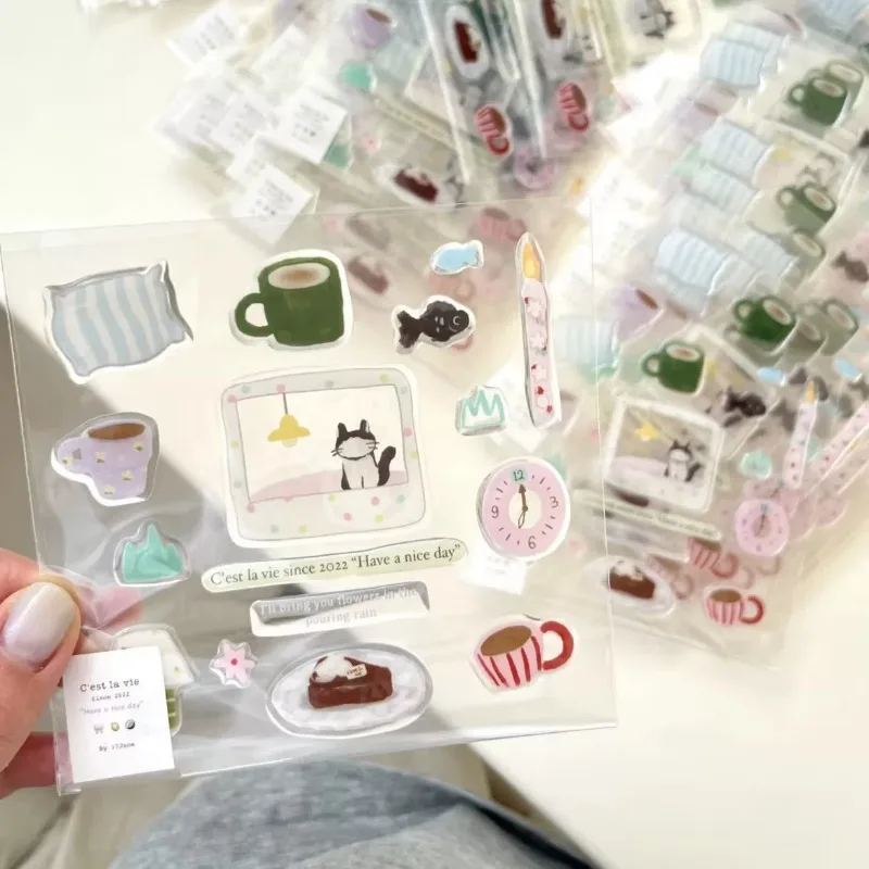 Pegatina de gelatina tridimensional de Panda, soporte para bolígrafo para teléfono móvil, portátil, taza de agua, cuenta de mano, pegatina para cámara, 1 ud. - imagen 3