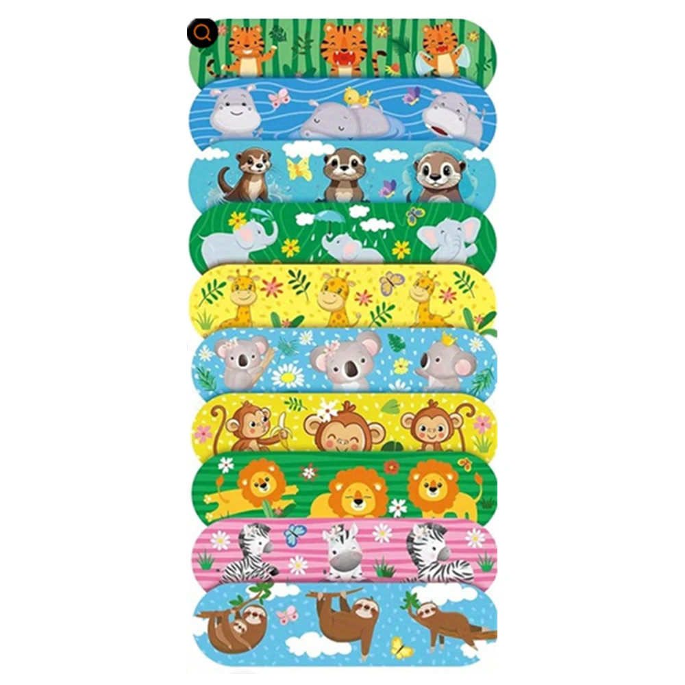 Banda de dibujos animados para vendaje de heridas, vendaje adhesivo de yeso, lindo mono, elefante, León, Tigre, Pattrn, 50 unids/set - imagen 3