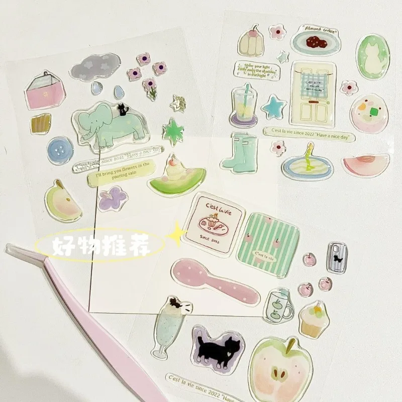 Ins lindo oso bebé elefante pegatina de gelatina de alto valor DIY teléfono móvil ordenador mano cuenta tarjeta pegatina - imagen 2