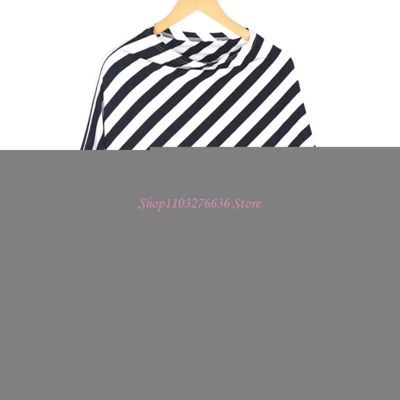 R6FD Enfermería Cubierta tapa bufanda Baby Baby Baby para canopy asiento chal rayas diagonales