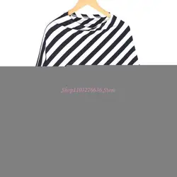 R6FD Enfermería Cubierta tapa bufanda Baby Baby Baby para canopy asiento chal rayas diagonales