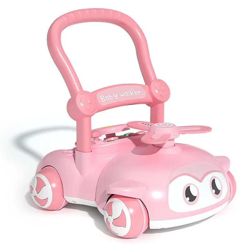 Andador de bebé multifuncional con música para niños, andador de empuje manual antivuelco para caminar - imagen 3
