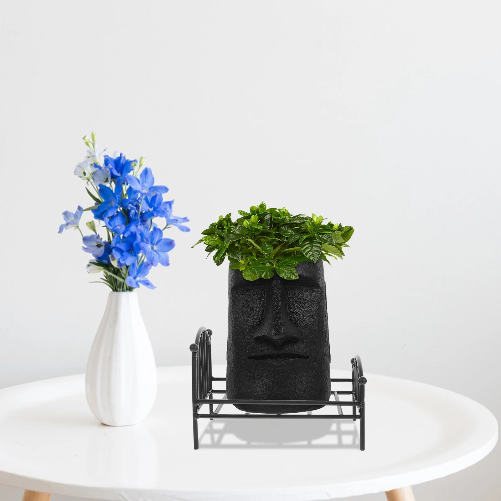 Marco de cama de Metal en miniatura, excelente tamaño para casa pequeña, escena de dormitorio, cama de hierro, estante para maceta, accesorio, Mini accesorios para casa - imagen 3