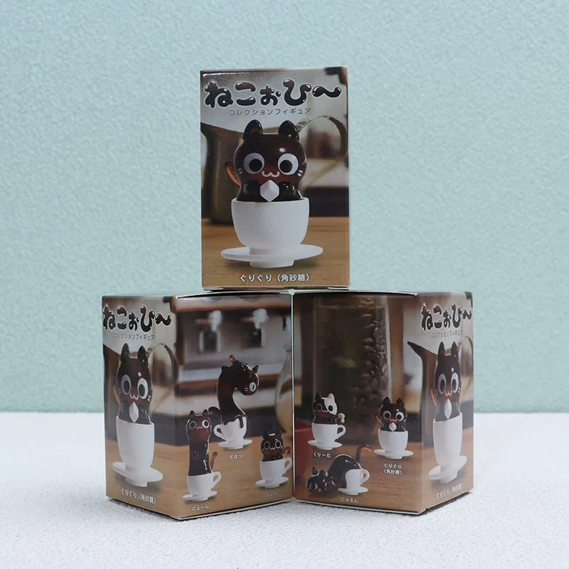 Caja ciega de gato cafetería, figuras de acción de gatos negros, colección de modelos, juguete, decoración de escritorio, regalos sorpresa - imagen 2