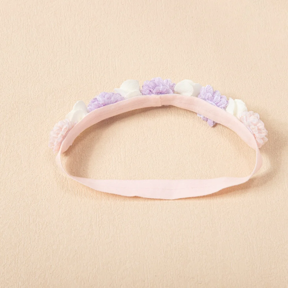 Banda elástica con flor para niña – Accesorio princesa - imagen 5