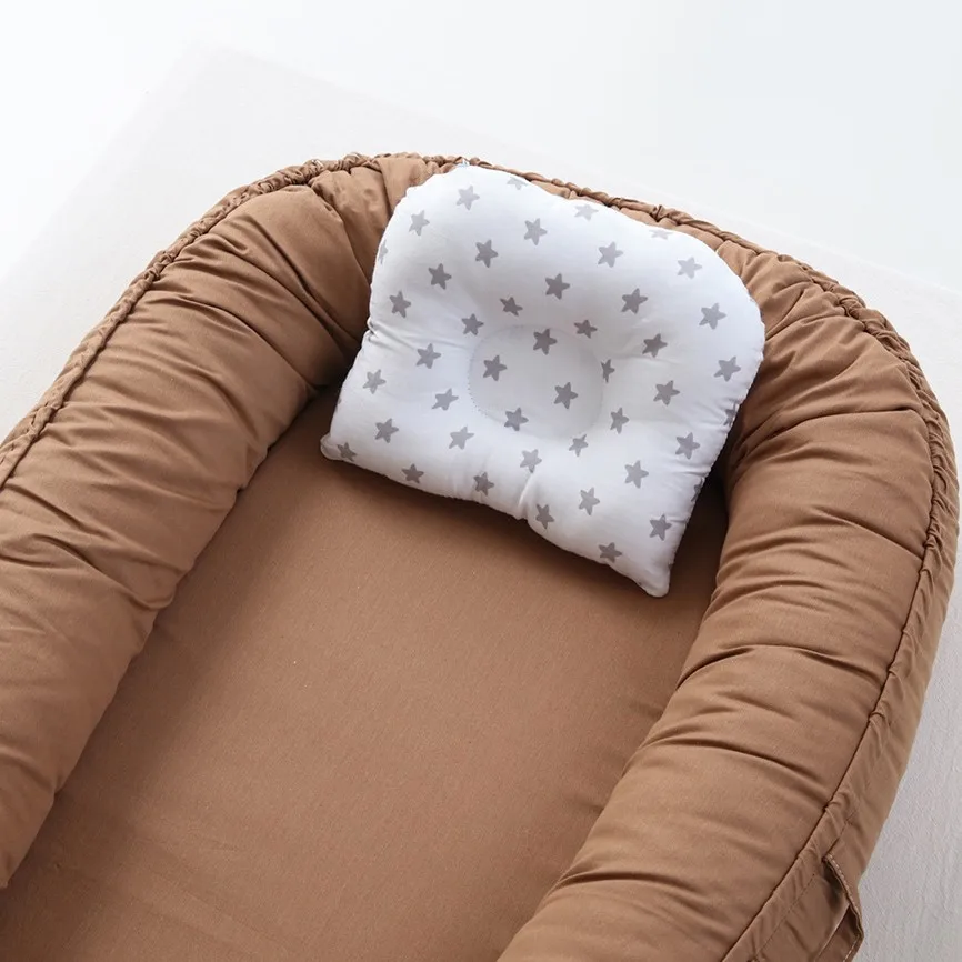 Cuna portátil plegable sin almohada de Color sólido con cuna de viaje biomimética totalmente desmontable - imagen 3