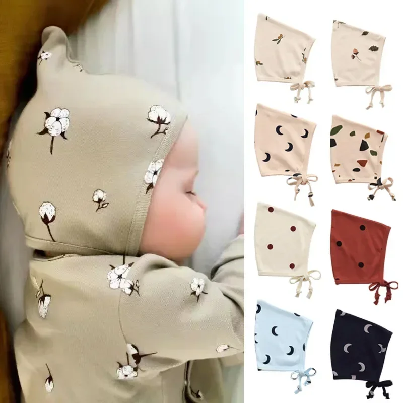 Gorro para recién nacido de primavera y verano, gorro Retro Floral de estilo europeo para bebé, niño y niña, accesorios de fotografía de algodón suave, sombrero para bebé de 0 a 1T