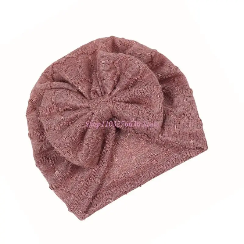 R6FD Baby Bowknot Turban Sombrero turbante transpirable Fetal Fashion Hospital Hat Sombreros para navidad y cumpleaños - imagen 2