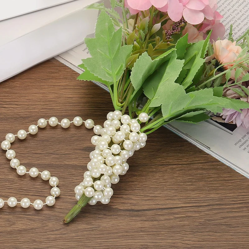 Mini cadena de cuentas de perlas de imitación, accesorios de joyería de 4/5/6mm, decoración DIY para Navidad, decoración del banquete de boda, ramo TMZ - imagen 5