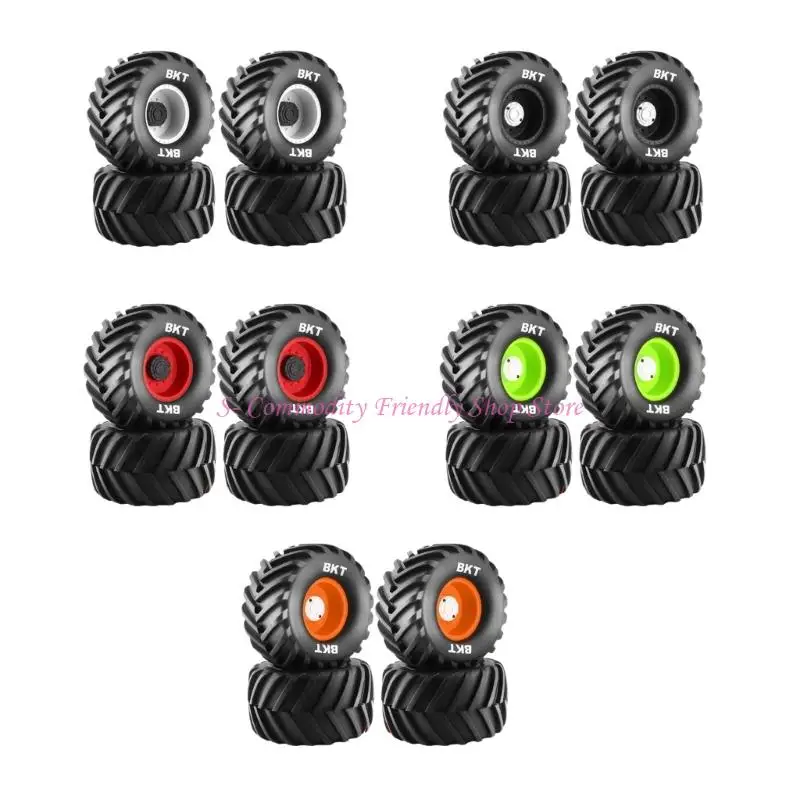 Juego de 4 neumáticos de rueda de Control remoto para orugas, modelo de coche, neumáticos de goma para accesorios de Control remoto